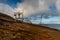 Old, abandoned remains of cableway for transporting coal from mines in Longyearbyen - the most Northern settlement in the world. S