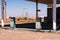 Old abandoned roadside truck stop fuel station in Kazakhstan