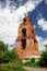 Old abandoned ruined bell tower Trinity monastery, Yelets, Russi