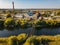 Old abandoned Sadovsky sugar factory in Voronezh region, aerial view