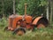 Old abandoned small farm tractor