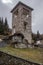 Old abandoned watch tower in svanetia