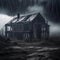 Old and abandoned wooden house - ai generated image