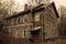 Old and abandoned wooden house in Zelenogorsk, Russia. Falling apart dachas and a complete lack of people