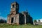 Old abandoned wooden ruined Russian church in Kamenka, Kursk region