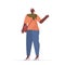 Old african american woman in casual trendy clothes senior female cartoon character standing pose