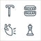 old age line icons. linear set. quality vector line set such as chesspiece, heart attack, dentures