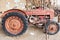 Old agricultural tractor in Po valley