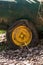 Old Agricultural truck wheel close up