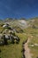 Old alpine road trace leading to the Italian and french border