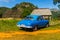 Old american car on farm in Vinales, Cuba