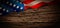 Old American flag on wooden background