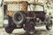 Old American military retro jeep