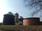 Old anaerobic digesters in the area of wastewater treatment plant