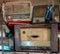 Old analog radios and an analog camera in a shop in the souk of Omdurman