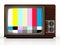 Old analogue television with test screen. 3D illustration