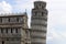 Old ancient leaning tower in the city of Pisa in Italy.