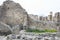 Old ancient ruined stones of Italian Roman Pompei houses