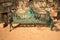 Old Ancient Vintage Classic Iron Benches Front View Background Stock Photograph Image