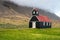 Old ancient wooden church called SaurbÃ¦jarkirkja in Raudasandur beach in Iceland