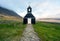 Old ancient wooden church called SaurbÃ¦jarkirkja in Raudasandur beach in Iceland.