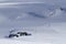 Old Antarctic research station in winter day