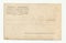 Old antique blank grungy postcard on white background