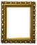 Old antique classic gold frame over white background