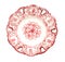 Old antique dinner plate on white background