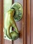 Old antique door with Hand apple