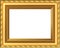 The old antique gold frame over white background