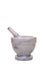 Old Antique Marble Mortar and Pestle Isolated