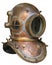 Old antique metal scuba helmet