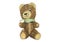 Old antique teddy bear - isolated