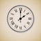 Old antique wall clock on grungy background