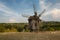 Old antique wooden mill in Pirogovo. Kiev