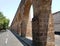 old aqueduct in the city  of Morelia, Michoacan, travel and tourism in Mexico