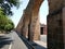 old aqueduct in the city  of Morelia, Michoacan, travel and tourism in Mexico