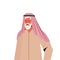 old arab man in traditional clothes senior arabic male cartoon character gray haired grandfather portrait