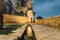 Old Arabic House with Door and Garden - Traditional Arab Mud Architecture - Part of an Old Fort â€“ Home Made of Sand â€“ Saudi