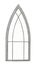 Old arched window frame isolated