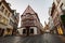 Old architecture houses in the center of Mainz city near Frankfurt am Main, Germany