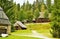 Old architecture of wooden houses in the Museum of the Orava village in Zuberec in Slovakia.