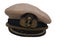 Old Argentine marine captain hat in a white background