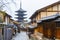 Old  atmosphere and Kyoto temple on a snowy day