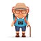Old Backpacker Man Grandfather Photo Camera 3d Travel Realistic Cartoon Character Design Isolated Vector Illustration