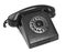 Old bakelite telephone on white