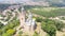 Old Balkan fortress on Bulgaria, world heritage in Veliko Tarnovo. Historical structure medieval castle on a hill. Drone aerial