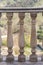 Old balusters made from stone. Architecture elements of terrace