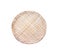 Old bamboo mat with decay in circle shaped weaving patterns isolated on white background , clipping path